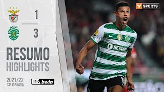 Highlights  Resumo Benfica 13 Sporting Liga 2122 13 [upl. by Eednas111]