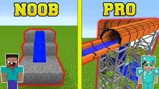 Minecraft NOOB VS PRO  WATER SLIDES IN MINECRAFT [upl. by Notsuoh]