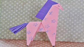 Basteln Origami Pferd  Basteln mit Papier [upl. by Tatiana]