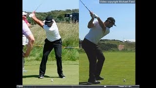 Jon Rahm golf swing  Long Iron faceon amp downtheline July 2017 [upl. by Vaden908]