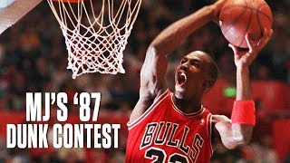 Michael Jordan’s 1987 NBA Slam Dunk Contest  NBA Highlights [upl. by Bille210]