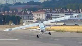 Extreme Takeoff Piper PA18150 Super Cub  Sabadell Airport [upl. by Salot194]