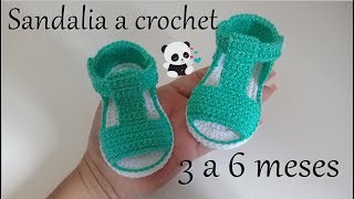 Sandalias a crochet  modelo víctor 3 a 6 meses bebe [upl. by Halian]