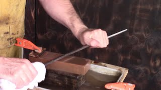 Handforged katana Step 7 polishing and sharpening [upl. by Given]