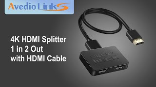 Avedio Links│4K HDMI Splitter 1 in 2 Out with HDMI Cable [upl. by Ennayrb]