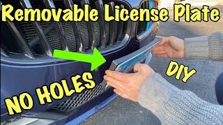 Removable License Plate Bracket DIY  No Hole Drilling [upl. by Raseda805]