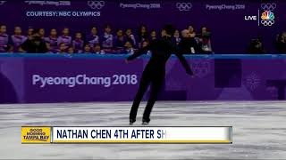 Nathan Chen in fourth after short program on Thursday [upl. by Harbird544]