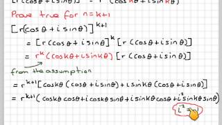 Proof of De Moivres theorem by mathematical induction [upl. by Acinahs]