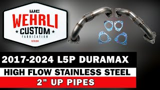 20172024 L5P Duramax 2quot Stainless Up Pipe Kit [upl. by Idrahs496]