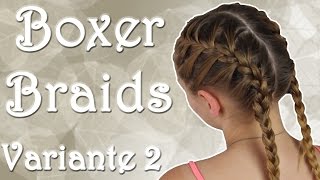 Boxer Braids  Variante 2  Französischer Zopf  haareflechten [upl. by Kirre]