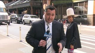 Erykah Badu Interrupts Live Shot Tries to Kiss Reporter [upl. by Thedrick603]