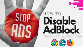 How to Disable Adblock On Google Chrome Firefox amp Edge  2020 [upl. by Aciraa]