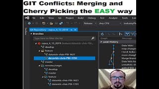 Merge Conflicts and Cherry Pick using Visual Studio GIT March 2021 [upl. by Eidissac]