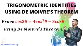 De Moivres theorem to prove Trigonometric Identities [upl. by Leasi]