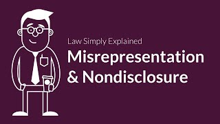 Misrepresentation and Nondisclosure  Contracts  Defenses amp Excuses [upl. by Ssor]