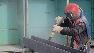 SandBlasting  metal construction [upl. by Yahsal]