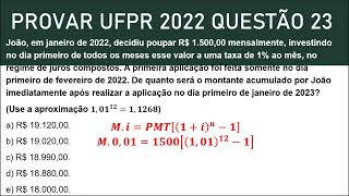 PROVAR UFPR 2022 QUESTÃO 23 [upl. by Voltz507]