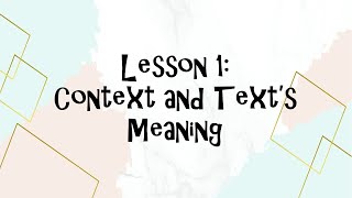 CONTEXT AND TEXTS MEANING [upl. by Suqram]