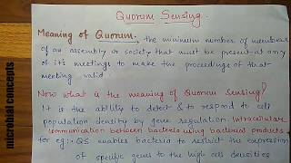 Quorum sensing  Microbiology Quorum sensing basic concept QS [upl. by Kelsi]