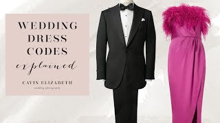 Every Wedding Guest Dress Code Explained from Black Tie to Casual [upl. by Narbig530]