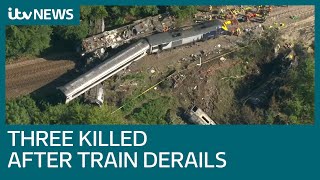 Three dead after train derails in Stonehaven Scotland  ITV News [upl. by Paehpos]