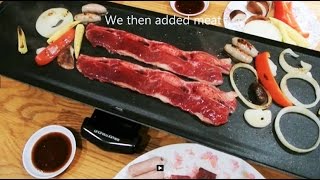 Electric Teppanyaki Barbecue Table Grill XL by Andrew James Review amp Demo Korean BBQ [upl. by Nahgiem]