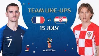 LINEUPS – FRANCE v CROATIA  2018 FIFA World Cup™ FINAL [upl. by Waldman]