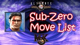 UMK3  MK3  SubZero Move List [upl. by Begga]