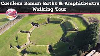 CAERLEON ROMAN BATHS amp AMPHITHEATRE WALES  Walking Tour  Pinned on Places [upl. by Bernette]