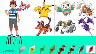 ALL OF ASHS POKEMON gen 1  gen 7 [upl. by Enined]