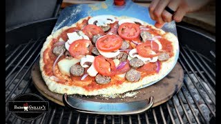 How To Grill Pizza On The Weber Pizza Stone  Pizza On The Barbecue  Outdoor Kitchen [upl. by Dnalor632]