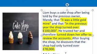 How to apply misrepresentation Liam cupcake scenario [upl. by Alisia]