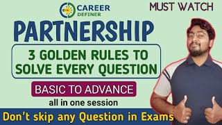 PARTNERSHIP Complete Chapter For Bank Exams  Basic Concepts amp Problems  IBPSSBIRRB 2020 Kaushik [upl. by Pronty]