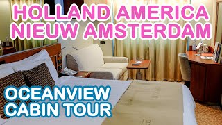 Nieuw Amsterdam Oceanview Cabin Tour Holland America [upl. by Kayle]