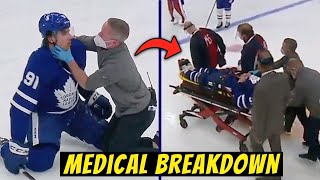 John Tavares Stretchered off After SCARY COLLISION in NHL Playoffs  Doctor Explains [upl. by Blen]