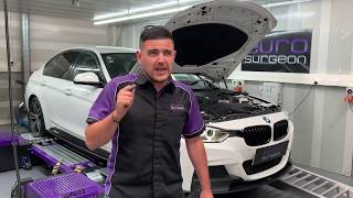 BMW F30 320i Stage 1 and 2 on dyno [upl. by Kyd]