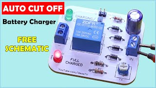 12V Battery Charger Circuit With Auto Cut OFF amp ON PCB Automatic [upl. by Anairb426]