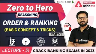 Order and Ranking Basic Concept amp Tricks P1  Reasoning  Adda247 Banking Classes  Lec 30 [upl. by Valonia76]