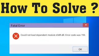 Fix FiveM  Could Not Load Dependent Module d3d9dll Error Code Was 193  Fatal Error [upl. by Mauretta22]