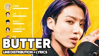 Updated BTS  Butter Line Distribution  Lyrics Color Coded [upl. by Anitnatsnok]