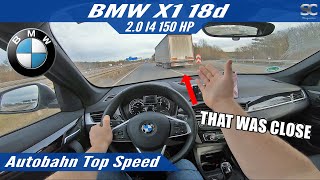 BMW X1 18d 150HP 2020  Autobahn Top Speed Drive POV [upl. by Akayas]