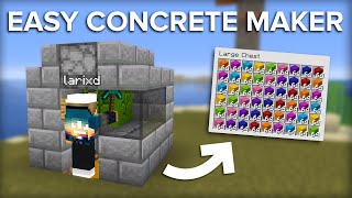 Minecraft Easiest Concrete Maker  10000 Concrete Per Hour [upl. by Adnamra769]