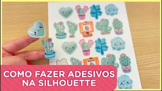 COMO FAZER ADESIVOS NA SILHOUETTE  MEIO CORTE [upl. by Kaazi]