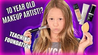 10 Year Old Kid Teaches Makeup Easy Foundation Routine Makeup Tutorial [upl. by Urbannai]