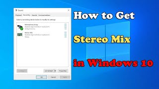 How to Enable Stereo Mix in Windows 10 [upl. by Ahsakal36]