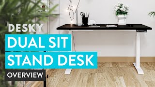 Desky Dual Sit Stand Desk Overview [upl. by Cerell]