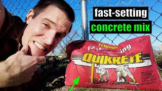 Truth About FastSetting Concrete Mix  Setting Fence Posts [upl. by Esialb778]