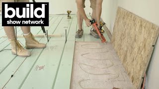 Installing RADIANT HEAT floors with Warmboard  Part 1 [upl. by Egroj533]