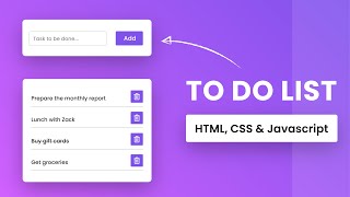 To Do List With Javascript  Step by Step Javascript Project [upl. by Iinde843]