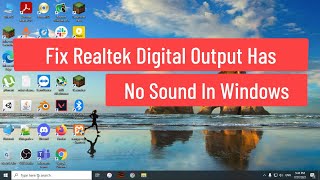 Fix Realtek Digital Output Has No Sound [upl. by Ag]